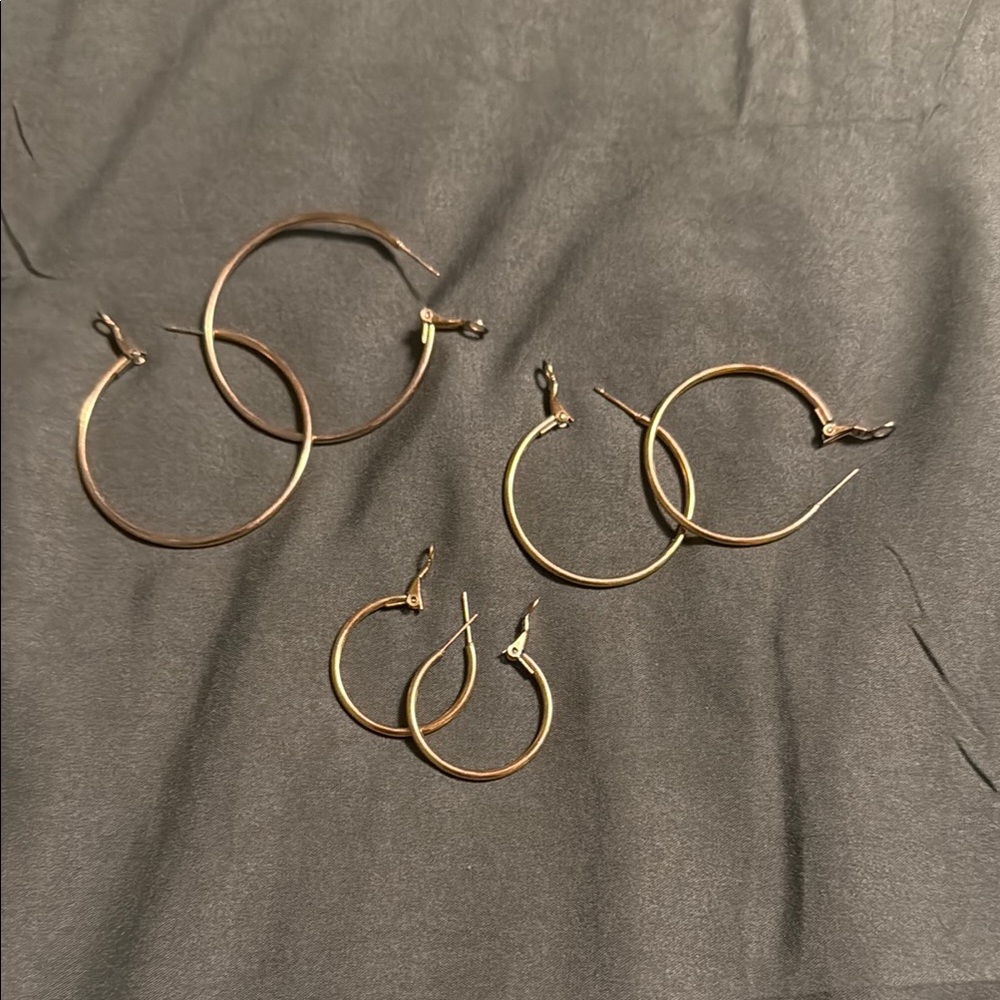 Elegant Gold Hoop Earrings Set